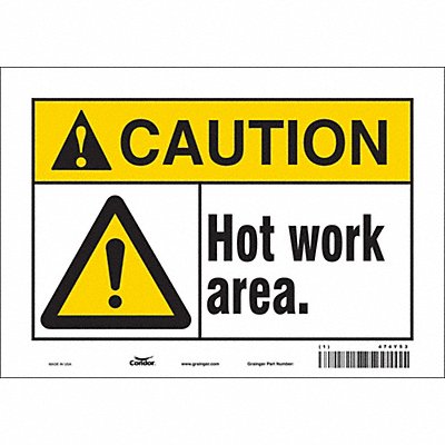 CONDOR 474Y53 Safety Sign 7 inx10 in Vinyl