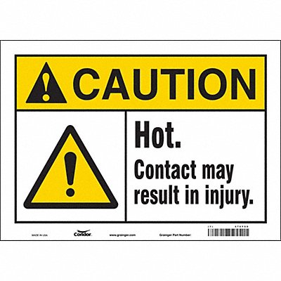 CONDOR 474Y60 Safety Sign 10 in x 14 in Vinyl