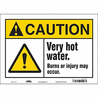 CONDOR 474Y78 Safety Sign 10 inx14 in Vinyl