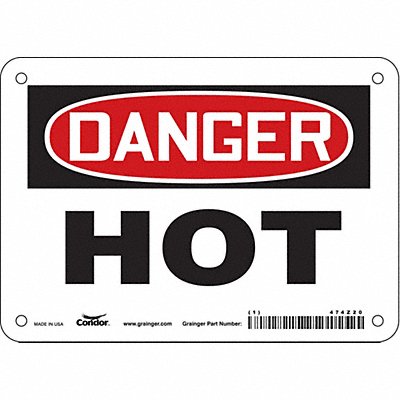 CONDOR 474Z20 Safety Sign 5 inx7 in Vinyl