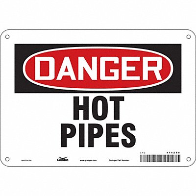 CONDOR 474Z59 Danger Sign 7 in x 10 in Aluminum