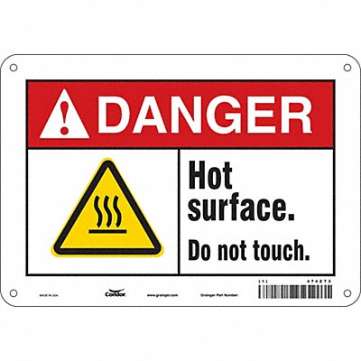 CONDOR 474Z73 Safety Sign 7 inx10 in Polyethylene
