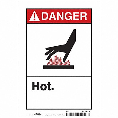 CONDOR 474Z89 Safety Sign 10 in x 7 in Vinyl