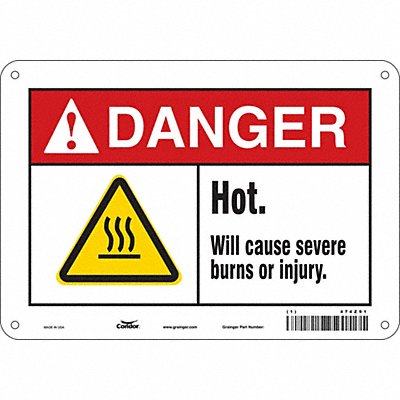 CONDOR 474Z91 Danger Sign 7 in x 10 in Aluminum