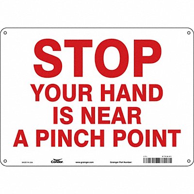 CONDOR 475A41 Safety Sign 10 in x 14 in Polyethylene