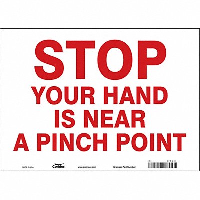 CONDOR 475A43 Safety Sign 10 in x 14 in Vinyl