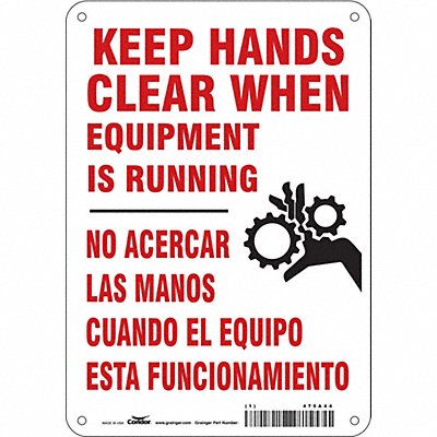 CONDOR 475A44 Safety Sign 10 inx7 in Aluminum