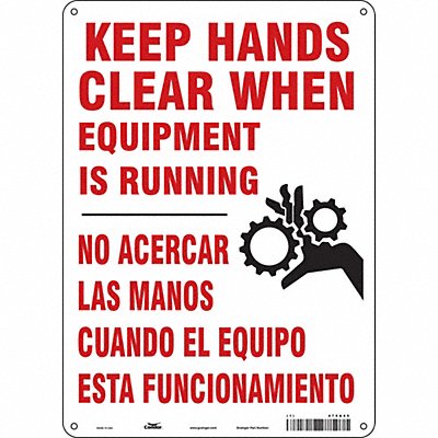 CONDOR 475A45 Safety Sign 14 in x 10 in Aluminum