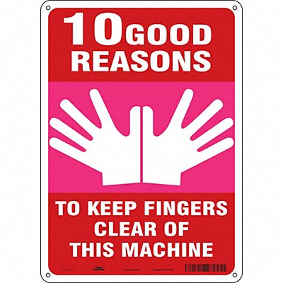 CONDOR 475A51 Safety Sign 14 inx10 in Aluminum