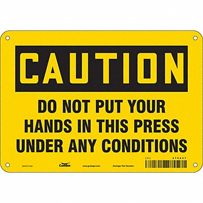 CONDOR 475A57 Safety Sign 7 in x 10 in Aluminum