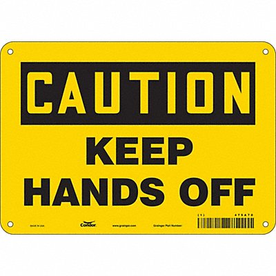 CONDOR 475A70 Safety Sign 7 in x 10 in Aluminum