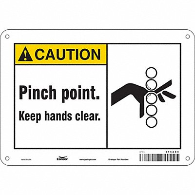 CONDOR 475A89 Safety Sign 7 in x 10 in Aluminum