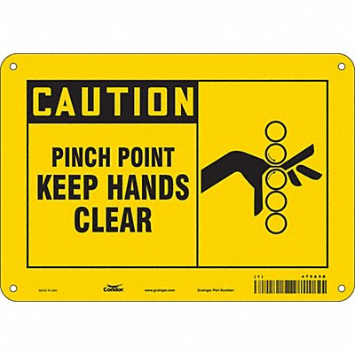 CONDOR 475A98 Safety Sign 7 in x 10 in Aluminum