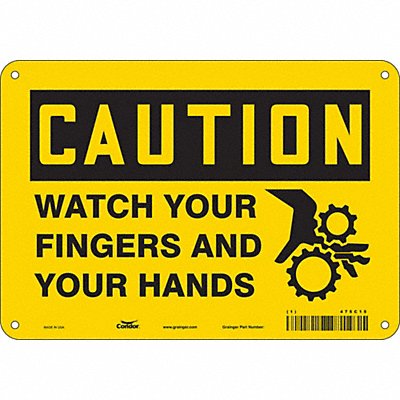 CONDOR 475C15 Safety Sign 7 inx10 in Polyethylene