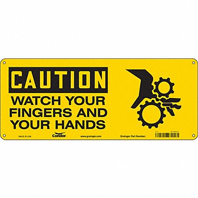 CONDOR 475C21 Safety Sign 7 in x 17 in Polyethylene