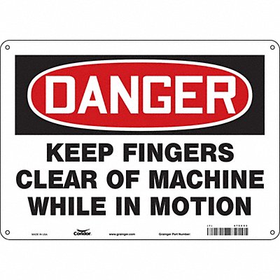CONDOR 475C53 Safety Sign 10 inx14 in Polyethylene