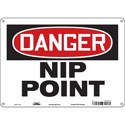 CONDOR 475C83 Safety Sign 10 inx14 in Aluminum