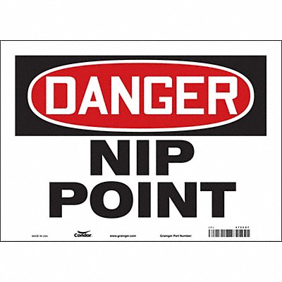 CONDOR 475C87 Safety Sign 10 inx14 in Vinyl