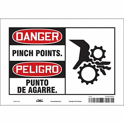 CONDOR 475C98 Safety Sign 7 inx10 in Vinyl