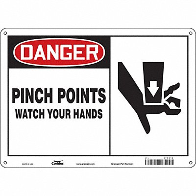 CONDOR 475D12 Safety Sign 10 inx14 in Aluminum