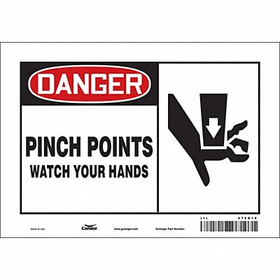 CONDOR 475D15 Safety Sign 7 in x 10 in Vinyl