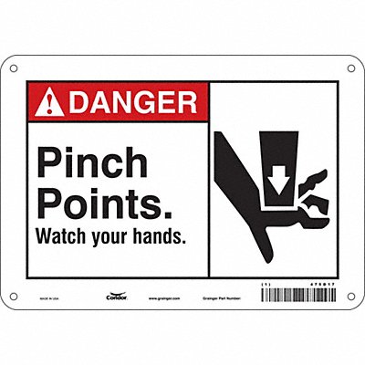 CONDOR 475D17 Safety Sign 7 in x 10 in Aluminum