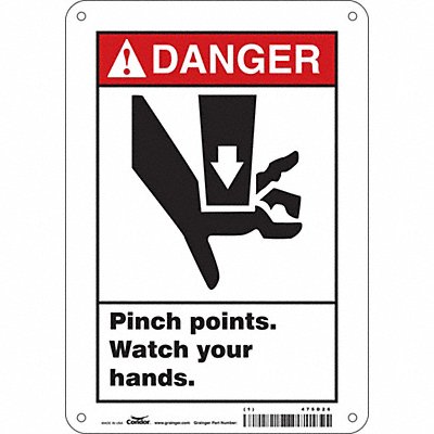 CONDOR 475D26 Safety Sign 10 inx7 in Aluminum