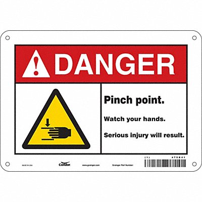CONDOR 475D41 Safety Sign 7 inx10 in Polyethylene