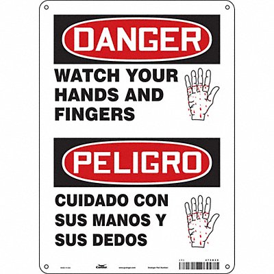 CONDOR 475D55 Safety Sign 14 in x 10 in Aluminum