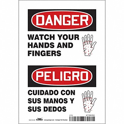 CONDOR 475D58 Safety Sign 10 inx7 in Vinyl
