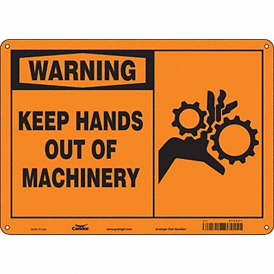 CONDOR 475D61 Safety Sign 10 inx14 in Aluminum