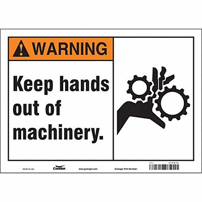 CONDOR 475D74 Safety Sign 10 in x 14 in Vinyl