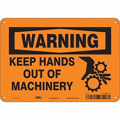 CONDOR 475D76 Safety Sign 7 in x 10 in Aluminum