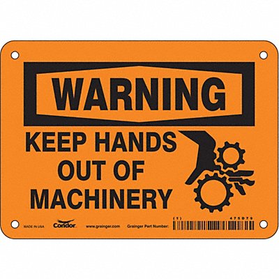 CONDOR 475D79 Safety Sign 5 inx7 in Polyethylene