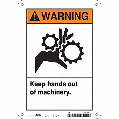 CONDOR 475D87 Safety Sign 10 inx7 in Polyethylene