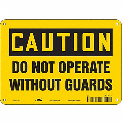 CONDOR 475F17 J6948 Safety Sign 7 in x 10 in Aluminum