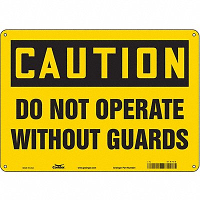 CONDOR 475F22 J6948 Safety Sign 10 in x 14 in Polyethylene