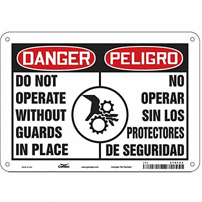 CONDOR 475F94 Safety Sign 7 in x 10 in Aluminum