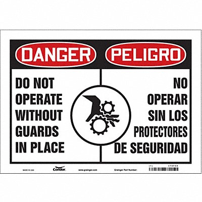 CONDOR 475F99 Safety Sign 10 inx14 in Vinyl