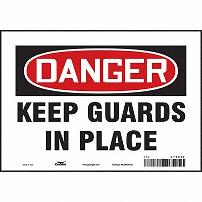 CONDOR 475G06 Safety Sign 7 in x 10 in Vinyl