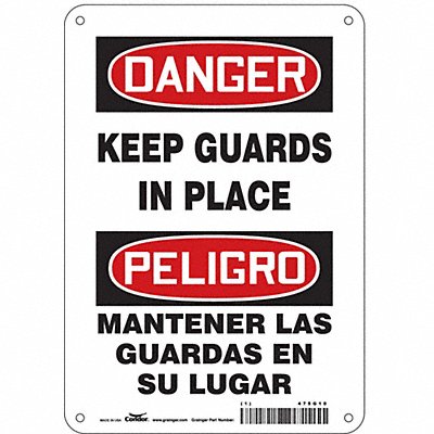 CONDOR 475G10 Safety Sign 10 in x 7 in Polyethylene