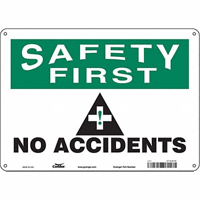 CONDOR 475G96 Safety Sign 10 inx14 in Polyethylene