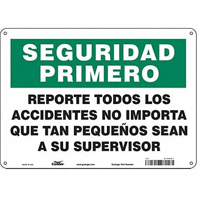 CONDOR 475H21 Safety Sign 10 inx14 in Polyethylene