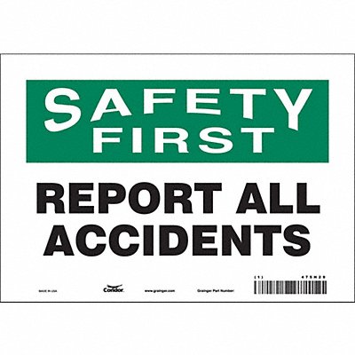 CONDOR 475H29 Safety Sign 7 inx10 in Vinyl