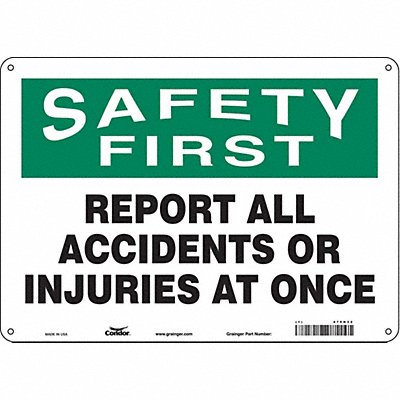 CONDOR 475H32 K0174 Safety Sign 10 in x 14 in Aluminum