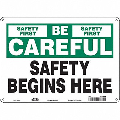 CONDOR 475H54 K0178 Safety Sign 10 inx14 in Aluminum