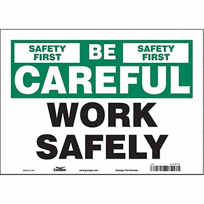 CONDOR 475H70 Safety Sign 10 inx14 in Vinyl