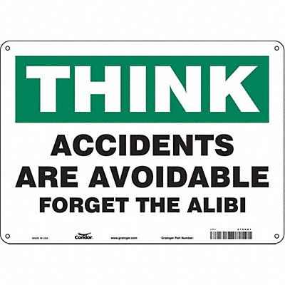 CONDOR 475H81 Safety Sign 10 inx14 in Polyethylene