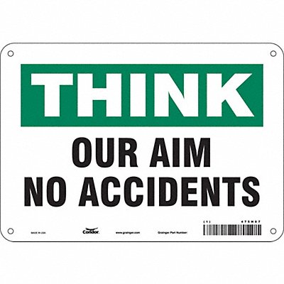 CONDOR 475H87 Safety Sign 7 in x 10 in Polyethylene