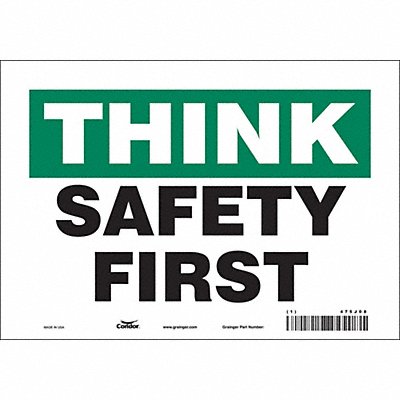 CONDOR 475J08 Safety Sign 7 inx10 in Vinyl